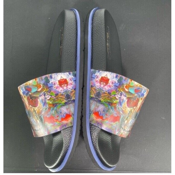 Robert Graham Leather Beachcomber Slide Sandals Skull Graphic Resort Colorful 8 main image 4